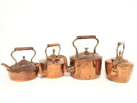 Four copper kettles , postage cat C