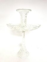 A glass Epergne, approximately 46cm tall. Postage