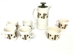 A mid 20th century Beswick coffee set. Damage to o