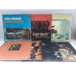 A record case of jazz LPs by various artists inclu