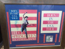 A framed and glazed signed Bruce Springsteen progr