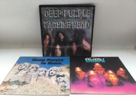 Three Deep Purple LPs comprising a first UK pressi