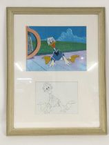 A framed and glazed Donald Duck artwork animation