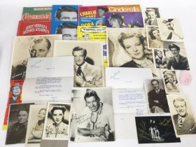 A collection of old movie star memorabilia includi