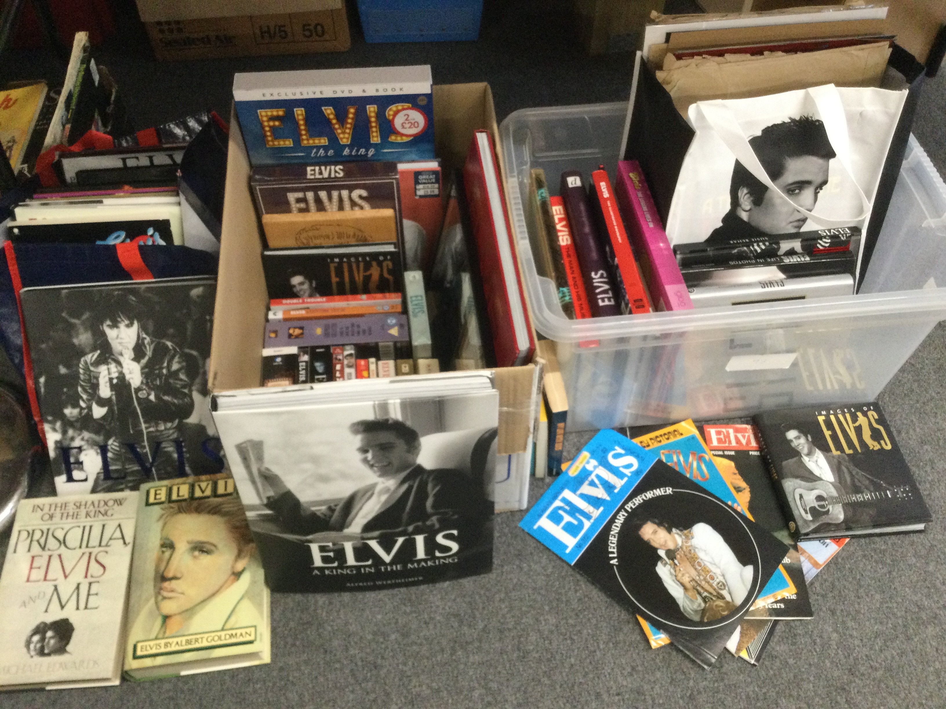 A collection of Elvis Presley memorabilia comprisi