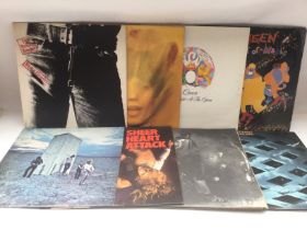 Eight rock LPs by various artists including The Ro