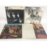 Five early UK pressings of Beatles LPs comprising