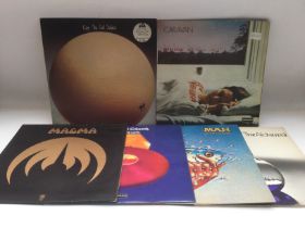 Six prog rock LPs by various artists including Car