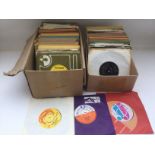 Two small boxes of reggae, Motown and soul 7inch s