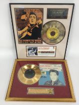 Two framed and glazed Elvis Presley gold discs com
