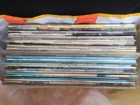 A collection of various jazz and world music LPs b