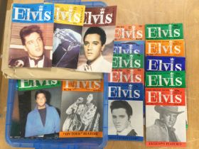 A collection of Elvis Monthly magazines.