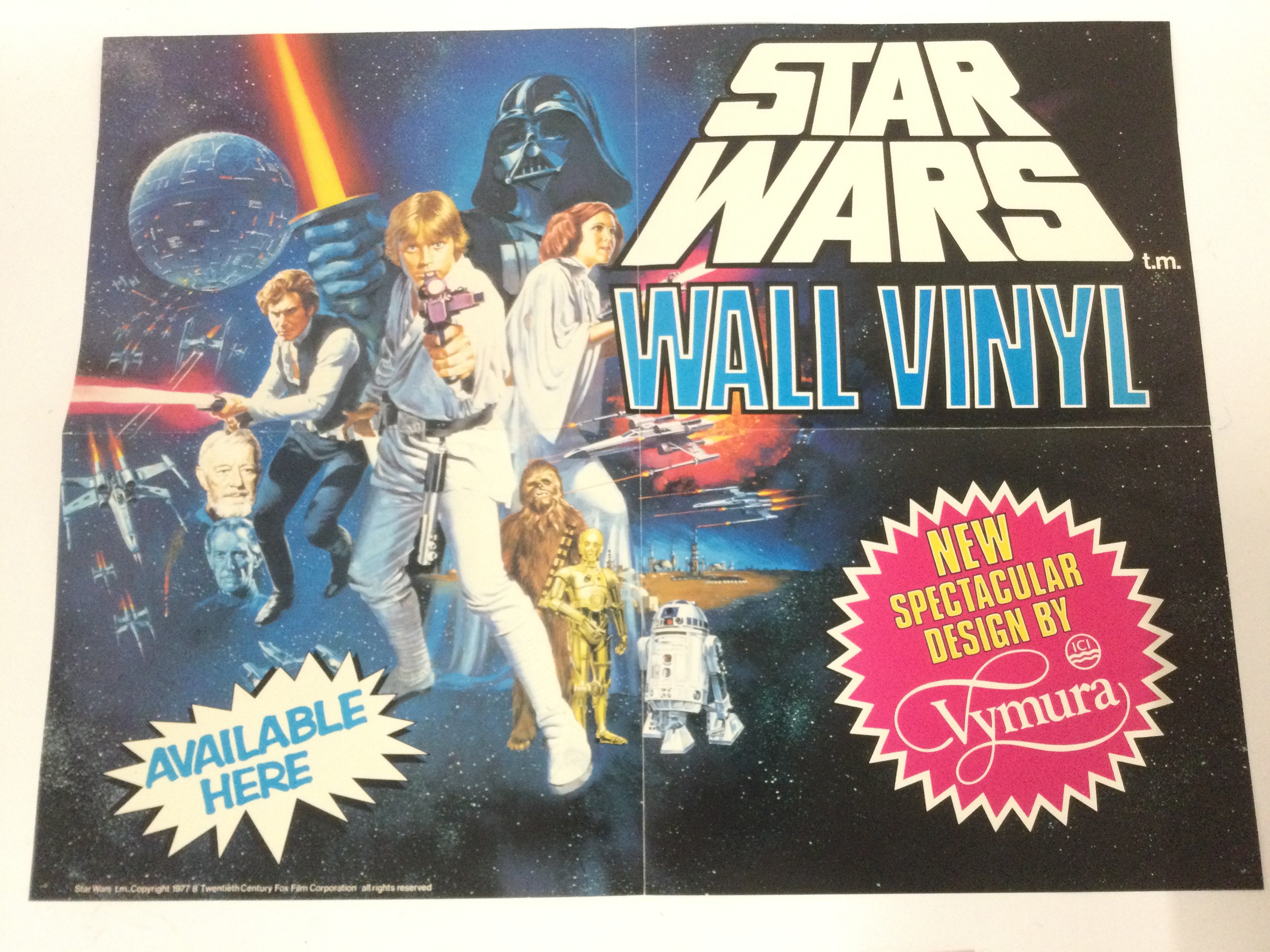 A rare Star Wars wall vinyl advertising poster, ap