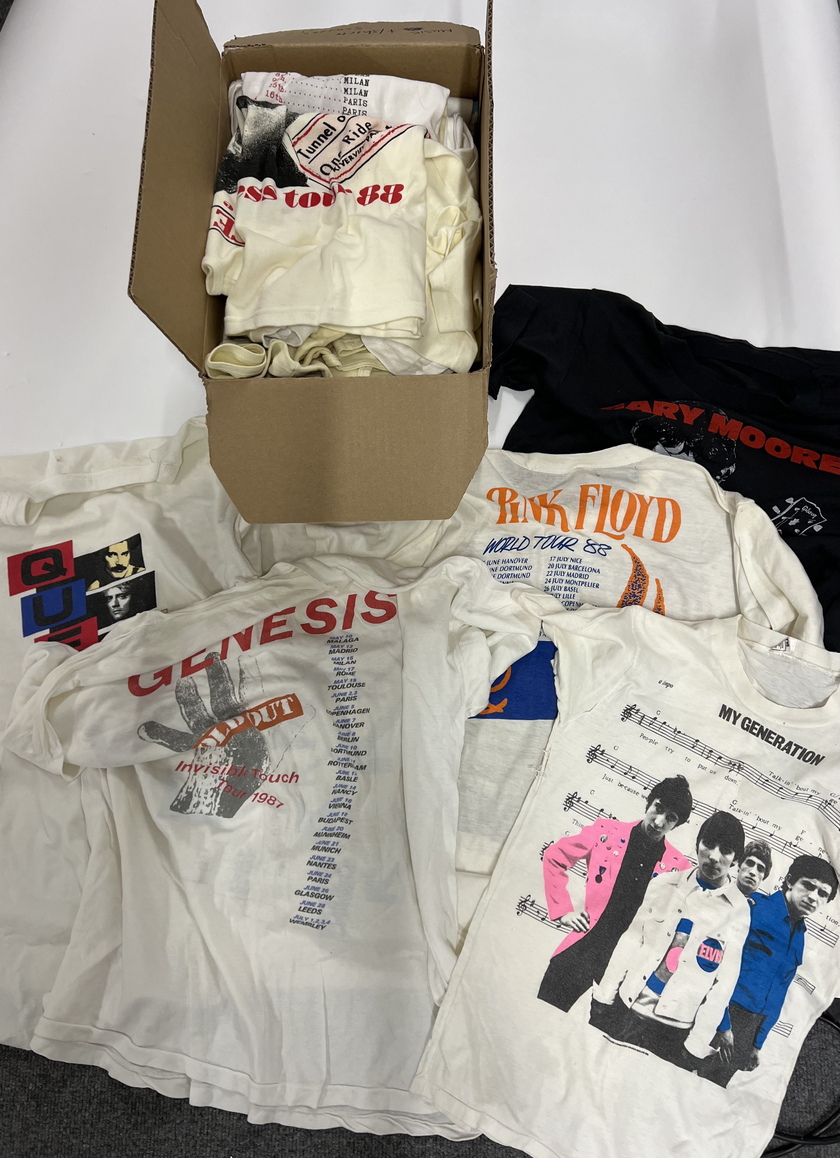 A selection of tour, concert and fan t shirts to i