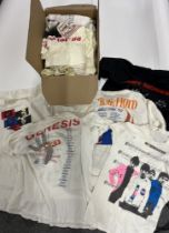 A selection of tour, concert and fan t shirts to i