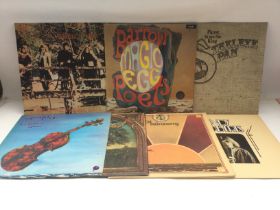 Seven folk rock LPs by various artists including B