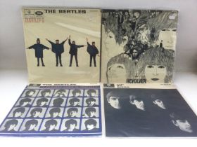 Four early UK pressings of mono Beatles LPs compri
