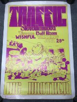 Five reproduction psychedelic posters comprising T