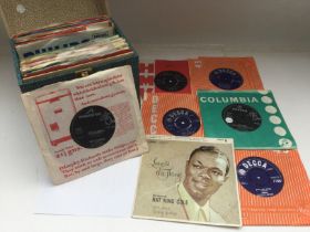 A record case of 7inch singles by various artists