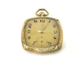 An 18ct gold pocket watch. Winds and runs. 40mm di