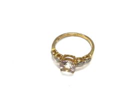 A 9ct gold ring set with CZ. Size M and 2.17g