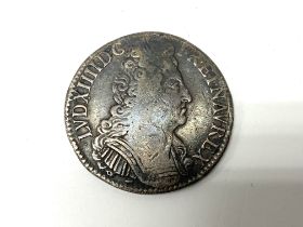 A French 1712 silver ECU, Louis XIV, Bourges Y min