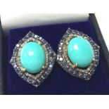 A pair of vintage- styled gilt stud earrings set w