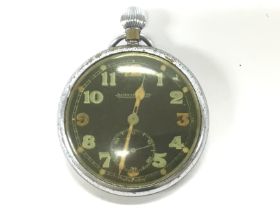 A Jaeger LaCoultre Military pocket watch. Case is
