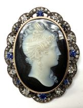 A fine French gold and hard stone mounted cameo mo