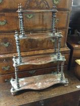 A Victorian mahogany open display shelf with twist