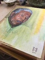 A collection of hand painted 20th century portrait