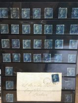 A collection of Queen Victoria 2d blue stamps (36