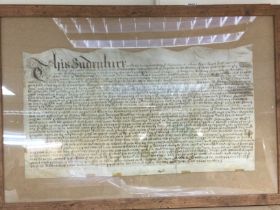 A Framed 17th Century Indenture Between John Attwo