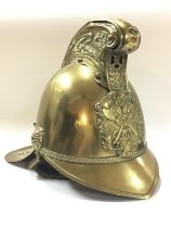 An early 20th century British brass firemans helme