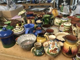 A large collection of Torque art pottery including