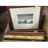 A box containing early 20th century watercolours p