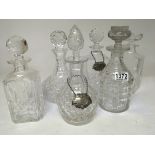 A collection of six cut glass decanters (6)