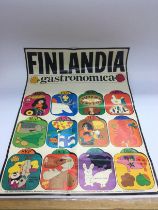 A box of various posters comprising two vintage Finland tourism examples, various football posters