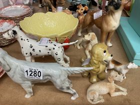 Three Beswick dogs models of show champions and ot