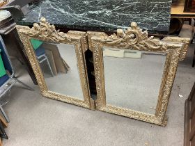 A pair of gilt framed mirrors. 74cm wide by 95cm tall. Postage D