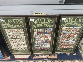 The framed sets of football and cricket cigarette