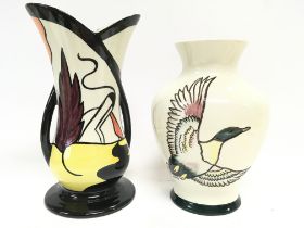 Lorna Bailey vases , 18 & 21cm tall. postage categ