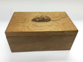 A Robert 'Mouseman' Thompson carved wooden box, ap