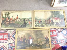 A set of Victorian gilt framed hunting prints by J