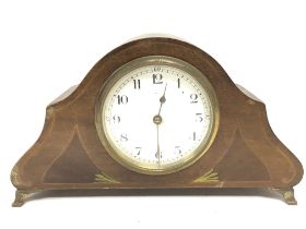 A small Edwardian wooden cased time piece , dimens