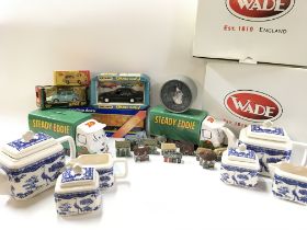 A Collection of Wade ceramics including Steady Eddie money boxes, boxed wade oriental style sets,