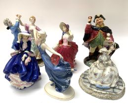 A collection of porcelain figures including Royal