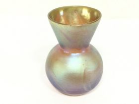 A miniature art deco Iridescent vase , no obvious