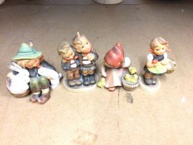 Collection of Goebel figures. The one on far right