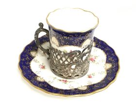 Coalport gilted coffee cup in a Hallmarked Sheffie